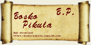 Boško Pikula vizit kartica